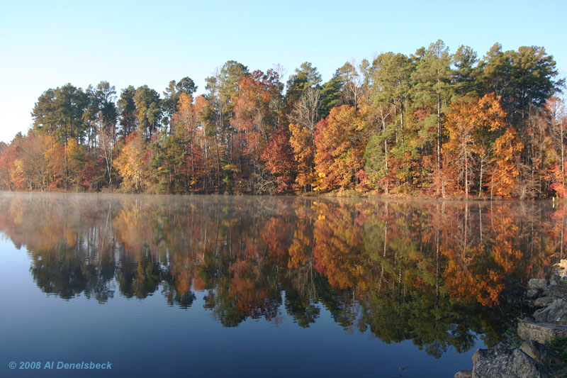 university lake autumn colors