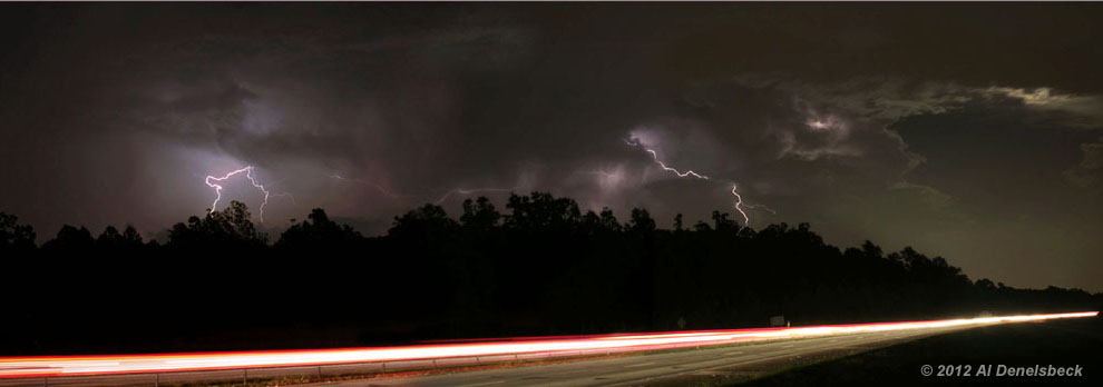 panoramic composite of electrical storm