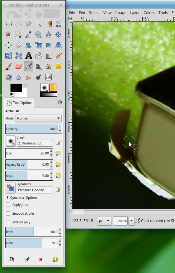 Using Airbrush tool on Layer Mask